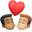 Эмодзи 👨🏾‍❤️‍💋‍👨🏼 Facebook.com