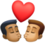 Эмодзи 👨🏾‍❤️‍💋‍👨🏽 Facebook.com