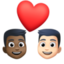 Эмодзи 👨🏿‍❤️‍👨🏻 Facebook.com