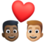 Эмодзи 👨🏿‍❤️‍👨🏼 Facebook.com