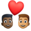 Эмодзи 👨🏿‍❤️‍👨🏽 Facebook.com