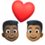 Эмодзи 👨🏿‍❤️‍👨🏾 Facebook.com