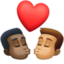 Эмодзи 👨🏿‍❤️‍💋‍👨🏽 Facebook.com