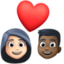 Эмодзи 👩🏻‍❤️‍👨🏿 Facebook.com