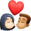 Эмодзи 👩🏻‍❤️‍💋‍👨🏽 Facebook.com