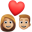 Эмодзи 👩🏼‍❤️‍👨🏼 Facebook.com