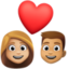 Эмодзи 👩🏼‍❤️‍👨🏽 Facebook.com