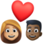 Эмодзи 👩🏼‍❤️‍👨🏿 Facebook.com
