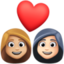 Эмодзи 👩🏼‍❤️‍👩🏻 Facebook.com