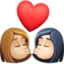 Эмодзи 👩🏼‍❤️‍💋‍👩🏻 Facebook.com