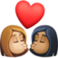 Эмодзи 👩🏼‍❤️‍💋‍👩🏾 Facebook.com