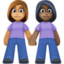 Эмодзи 👩🏽‍🤝‍👩🏿 Facebook.com