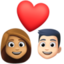 Эмодзи 👩🏽‍❤️‍👨🏻 Facebook.com