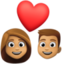 Эмодзи 👩🏽‍❤️‍👨🏽 Facebook.com