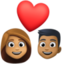 Эмодзи 👩🏽‍❤️‍👨🏾 Facebook.com