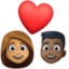 Эмодзи 👩🏽‍❤️‍👨🏿 Facebook.com