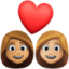 Эмодзи 👩🏽‍❤️‍👩🏼 Facebook.com