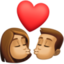 Эмодзи 👩🏽‍❤️‍💋‍👨🏽 Facebook.com