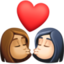 Эмодзи 👩🏽‍❤️‍💋‍👩🏻 Facebook.com
