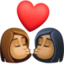 Эмодзи 👩🏽‍❤️‍💋‍👩🏾 Facebook.com