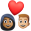 Эмодзи 👩🏾‍❤️‍👨🏼 Facebook.com