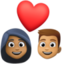 Эмодзи 👩🏾‍❤️‍👨🏽 Facebook.com