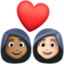 Эмодзи 👩🏾‍❤️‍👩🏻 Facebook.com