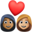 Эмодзи 👩🏾‍❤️‍👩🏼 Facebook.com