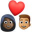 Эмодзи 👩🏿‍❤️‍👨🏽 Facebook.com