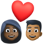 Эмодзи 👩🏿‍❤️‍👨🏾 Facebook.com