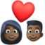 Эмодзи 👩🏿‍❤️‍👨🏿 Facebook.com
