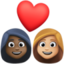 Эмодзи 👩🏿‍❤️‍👩🏼 Facebook.com