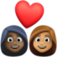 Эмодзи 👩🏿‍❤️‍👩🏽 Facebook.com