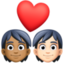 Эмодзи 🧑🏾‍❤️‍🧑🏻 Facebook.com