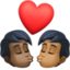 Эмодзи 🧑🏿‍❤️‍💋‍🧑🏾 Facebook.com