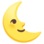 Last quarter moon face Google Noto emoji