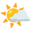 Sun Behind Small Cloud Google Noto emoji