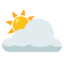 Sun behind large cloud Google Noto emoji