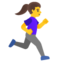 Woman running: facing right Google Noto emoji
