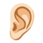 Ear: Light Skin Tone Google Noto emoji
