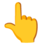 Backhand index pointing up Google Noto emoji