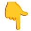 Backhand index pointing down Google Noto emoji