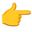Backhand index pointing right Google Noto emoji