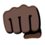 Faust nach vorne: Dunkle Hautfarbe Google Noto emoji
