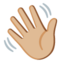 Waving Hand: Medium-Light Skin Tone Google Noto emoji