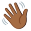 Waving Hand: Medium-Dark Skin Tone Google Noto emoji