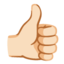 Thumbs Up: Light Skin Tone Google Noto emoji