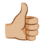 Thumbs Up: Medium-Light Skin Tone Google Noto emoji