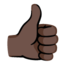 Thumbs Up: Dark Skin Tone Google Noto emoji