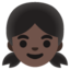 Girl: Medium-Dark Skin Tone Google Noto emoji